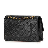 シャネル マトラッセ25 ココマーク ダブルフラップ ショルダーバッグ ブラック ラムスキン レディース CHANEL 【中古】